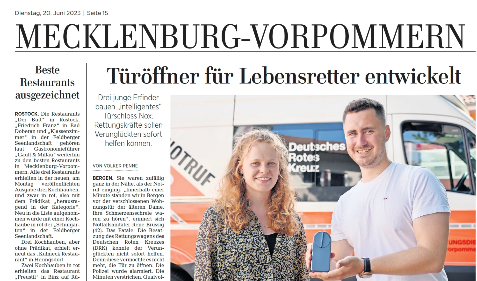 Start-up entwickelt Türschloss, das Rettungskräfte im Ernstfall von außen öffnen können